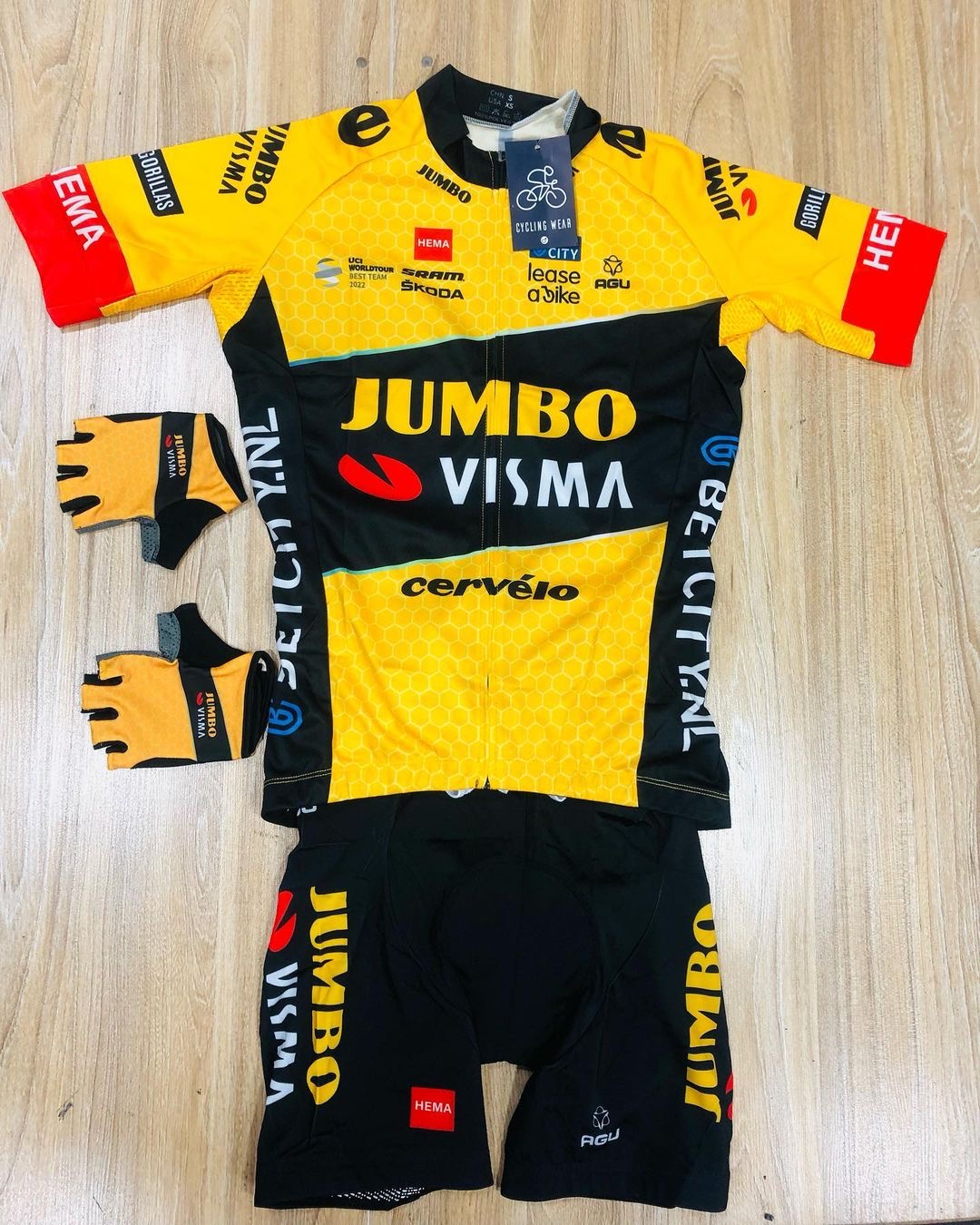 ست لباس دوچرخه سواری سرویلو جامبو ویسما Cervelo JUMBO VISMA